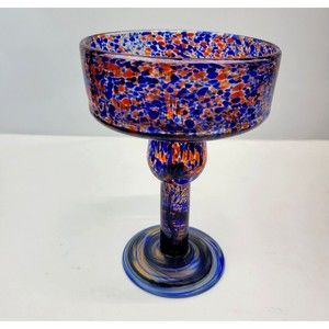 Margarita Confetti Glass Jay Weberling San Miguel Blue Orange Hand Blown